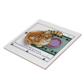 オレンジ虎猫フードボウルキッチン タイル (側面)
