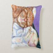 オレンジ虎猫猫および白い炎の先端猫愛キス アクセントクッション (裏面(縦))