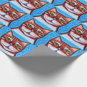 オレンジ虎猫猫のギフトの包装紙 ラッピングペーパー (角)