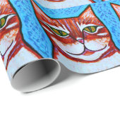 オレンジ虎猫猫のギフトの包装紙 ラッピングペーパー (ロールコーナー)