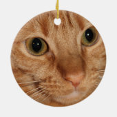 オレンジ虎猫猫のプロフィールの顔の終わり セラミックオーナメント (裏面)