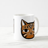 オレンジ虎猫猫のマグユニークな猫の写実的なマグのコップ コーヒーマグカップ (正面右)