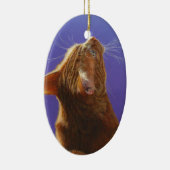 オレンジ虎猫猫の天使ライト#2 セラミックオーナメント (右)