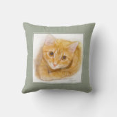 オレンジ虎猫猫の絵画 クッション (裏面)