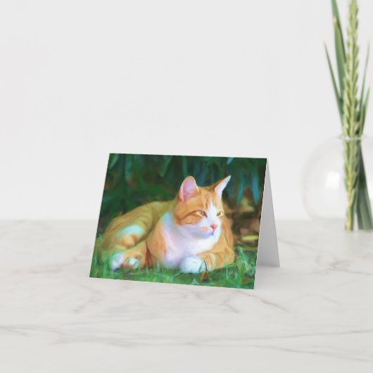 オレンジ虎猫猫のnotecard カード (正面)