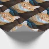 オレンジ虎猫猫 ラッピングペーパー (角)