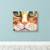 オレンジ虎猫絵画の詳細キャンバス印刷 キャンバスプリント (インサイチュ (ウッドフロア))