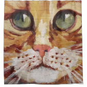 オレンジ虎猫絵画の詳細シャワーカーテン シャワーカーテン (正面)