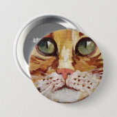 オレンジ虎猫絵画の詳細ボタン 缶バッジ (正面&裏面)