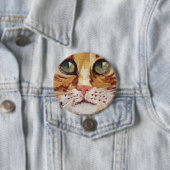 オレンジ虎猫絵画の詳細ボタン 缶バッジ (インサイチュ)