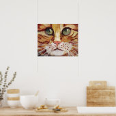 オレンジ虎猫絵画の詳細ポスター ポスター (キッチン)