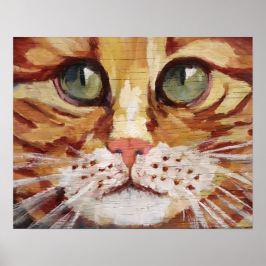 オレンジ虎猫絵画の詳細ポスター ポスター (正面)