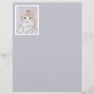 オレンジ虎猫絵画キッテンのオリジナル- Cat Art