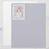 オレンジ虎猫絵画キッテンのオリジナル- Cat Art (正面/裏面)