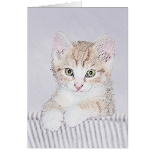 オレンジ虎猫絵画キッテンのオリジナル- Cat Art (正面)