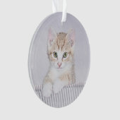 オレンジ虎猫絵画キッテンのオリジナル- Cat Art オーナメント (正面)
