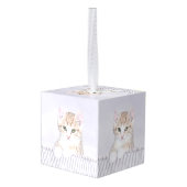 オレンジ虎猫絵画キッテンのオリジナル- Cat Art キューブオーナメント (裏面アングル)