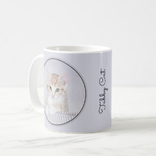オレンジ虎猫絵画キッテンのオリジナル- Cat Art コーヒーマグカップ