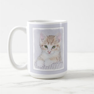 オレンジ虎猫絵画キッテンのオリジナル- Cat Art コーヒーマグカップ