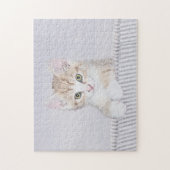 オレンジ虎猫絵画キッテンのオリジナル- Cat Art ジグソーパズル (縦)