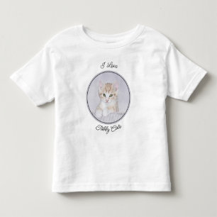 オレンジ虎猫絵画キッテンのオリジナル- Cat Art トドラーTシャツ