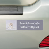 オレンジ虎猫絵画キッテンのオリジナル- Cat Art バンパーステッカー (車上)