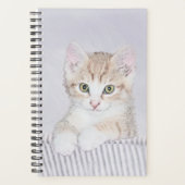 オレンジ虎猫絵画キッテンのオリジナル- Cat Art プランナー手帳 (正面)