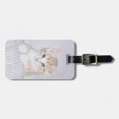 オレンジ虎猫絵画キッテンのオリジナル- Cat Art ラゲッジタグ (正面横)