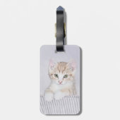 オレンジ虎猫絵画キッテンのオリジナル- Cat Art ラゲッジタグ (裏面縦)
