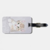 オレンジ虎猫絵画キッテンのオリジナル- Cat Art ラゲッジタグ (裏面横)