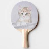 オレンジ虎猫絵画キッテンのオリジナル- Cat Art 卓球ラケット (裏面)