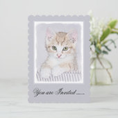 オレンジ虎猫絵画キッテンのオリジナル- Cat Art 招待状 (スタンド正面)