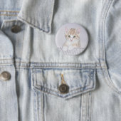 オレンジ虎猫絵画キッテンのオリジナル- Cat Art 缶バッジ (インサイチュ)