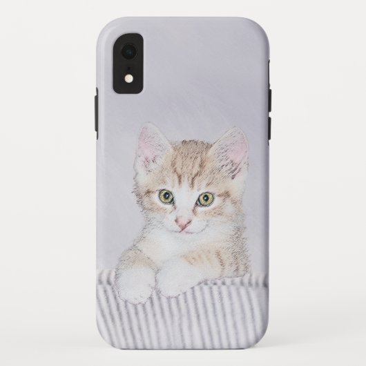 オレンジ虎猫絵画キッテンのオリジナル- Cat Art Case-Mate iPhoneケース (裏面)