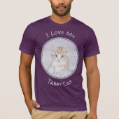 オレンジ虎猫絵画キッテンのオリジナル- Cat Art Tシャツ (正面)