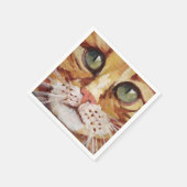 オレンジ虎猫絵画ズ詳細ナプキンス スタンダードカクテルナプキン (角)
