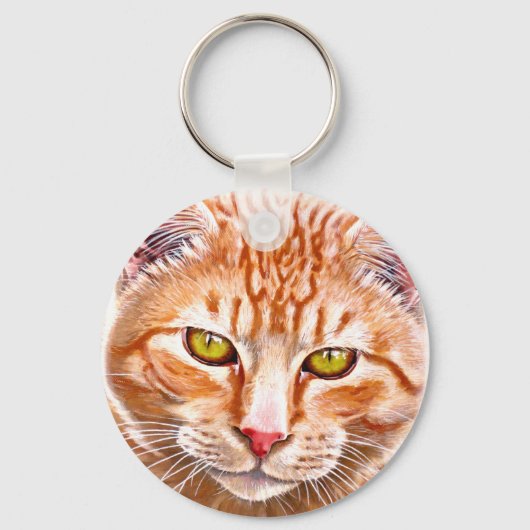 オレンジ虎猫絵画ズ キーホルダー (正面)