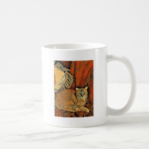 オレンジ虎猫 コーヒーマグカップ