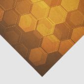 オレンジ蜜蜂の巣の六角形パターン 薄葉紙 (詳細)