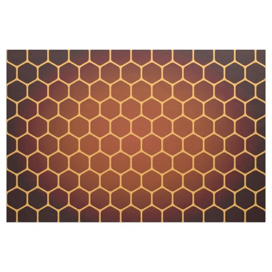 オレンジ蜜蜂の巣パターン ファブリック (ヤード)