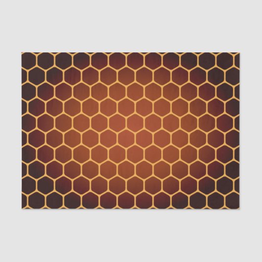 オレンジ蜜蜂の巣パターン 薄葉紙 (正面)