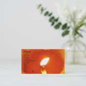 オレンジ蝋燭の名刺 名刺 (スタンド正面)