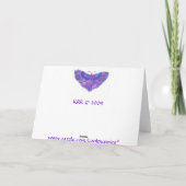 オレンジ蝶および花が付いている挨拶状 カード (裏面)