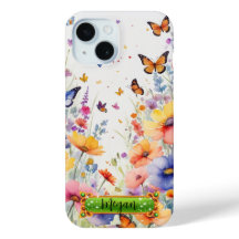 オレンジ蝶の花畑iPhone/iPadケース