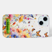 オレンジ蝶の花畑iPhone/iPadケース Case-Mate iPhoneケース (裏面 (横))