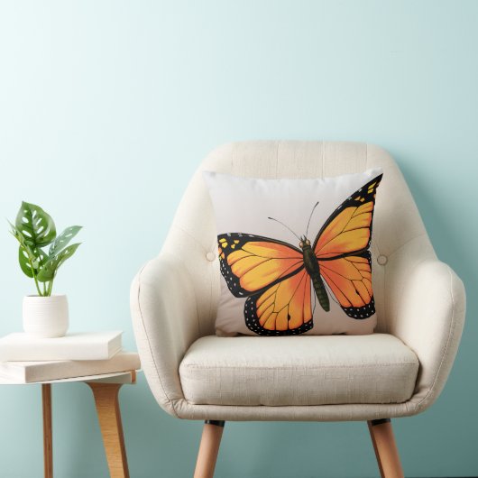 オレンジ蝶 クッション (椅子)