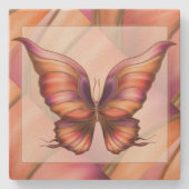オレンジ蝶 ストーンコースター (正面)