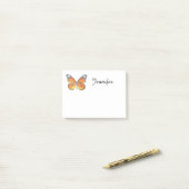 オレンジ蝶 ポストイット (デスク上)