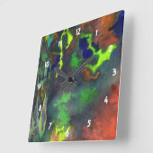 オレンジ融合のカスタムの時計 スクエア壁時計 (傾斜)