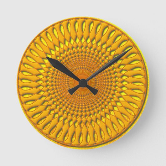 オレンジ螺線形 ラウンド壁時計 (正面)